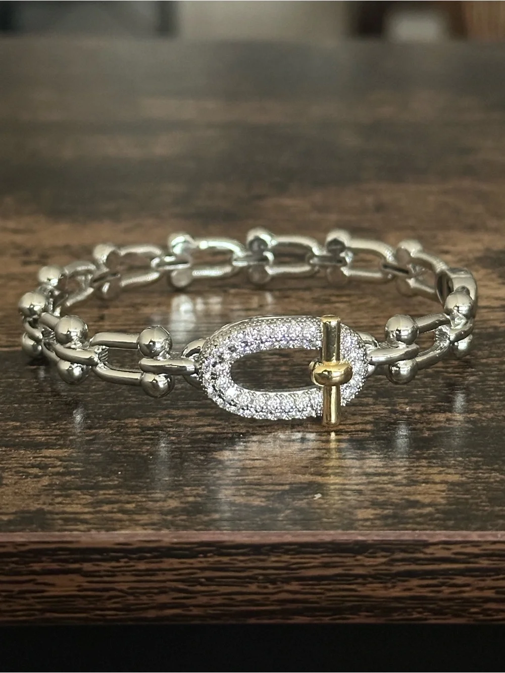 U-Link Faux Toggle Two-Tone Bracelet